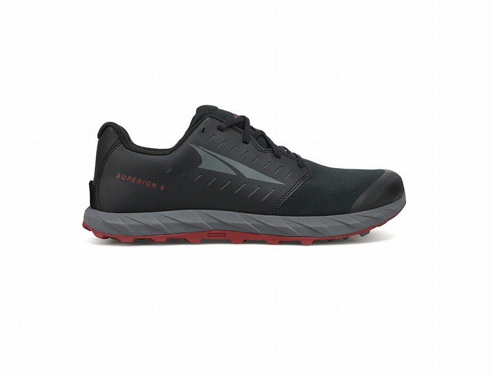 Black / Red Altra Superior 5 Men's Trail Running Shoes | 4085-ACGXK