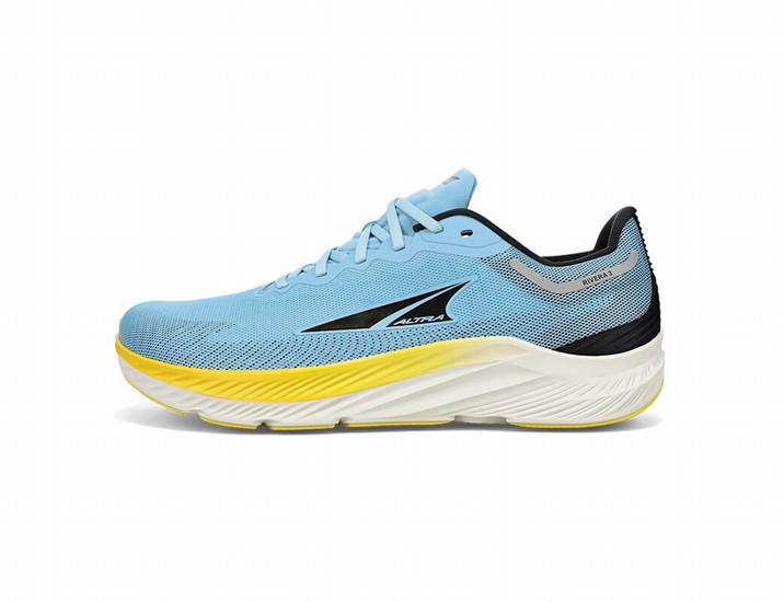 Blue / Yellow / Black Altra Rivera 3 Men's Road Running Shoes | 5473-YEDFV