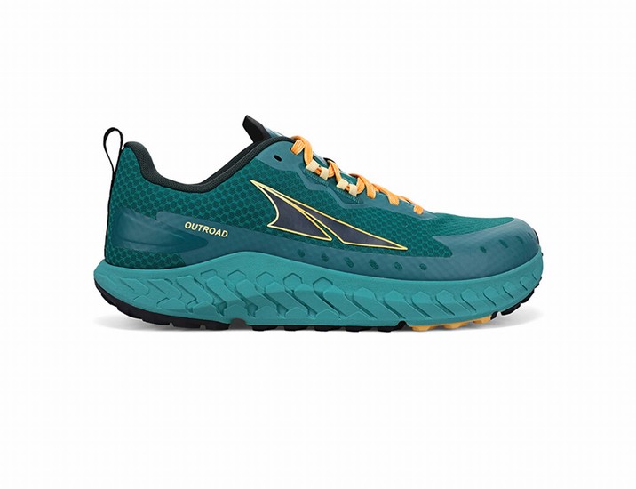 Deep Turquoise / Yellow Altra Outroad Men's Trail Running Shoes | 6135-WOMQF