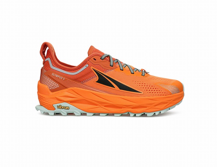 Orange Altra Olympus 5 Men's Trail Running Shoes | 2358-QDCZH