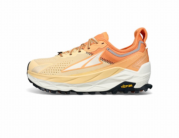 Orange / White Altra Olympus 5 Women's Trail Running Shoes | 7108-MTKDJ