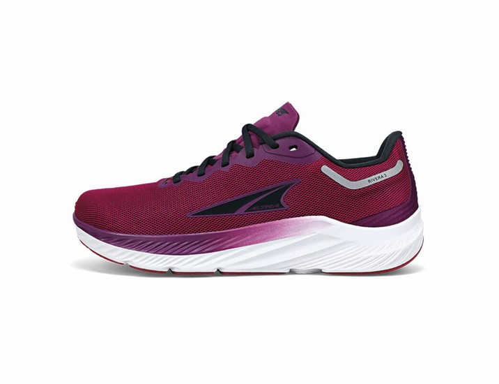 Red / Purple / White Altra Rivera 3 Women's Road Running Shoes | 8265-WEVRL