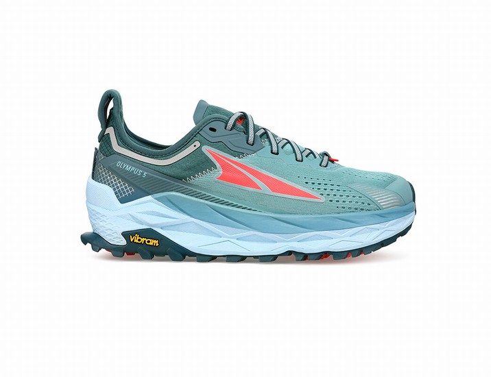 Turquoise / Orange Altra Olympus 5 Women's Trail Running Shoes | 0728-NEZLJ