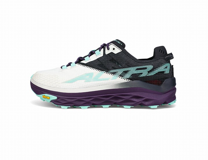 White / Black / Green Altra Mont Blanc Women's Trail Running Shoes | 0472-ORBAM