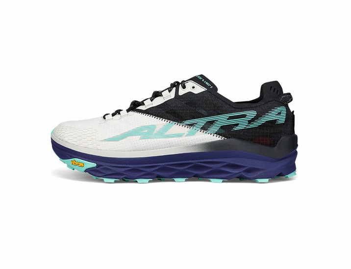 White / Black / Green / Blue Altra Mont Blanc Men's Trail Running Shoes | 6507-XOTQD