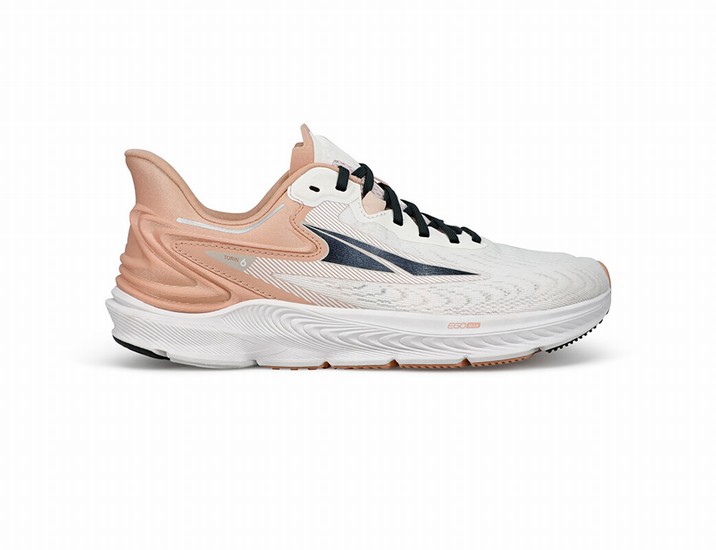 White / Coral Altra Torin 6 Women's Road Running Shoes | 9507-MCNPD