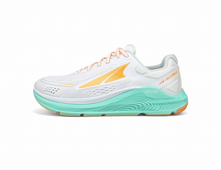 White / Green / Orange Altra Paradigm 6 Women's Road Running Shoes | 9748-WFVZC