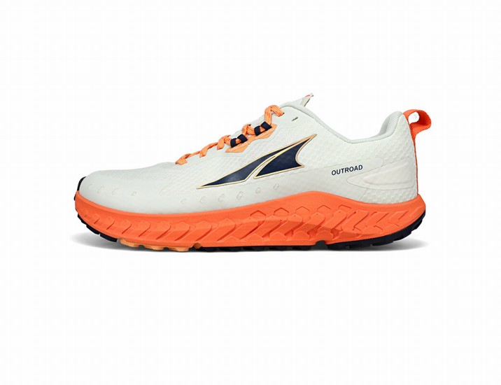 White / Orange / Black Altra Outroad Men's Trail Running Shoes | 2860-OVIWA