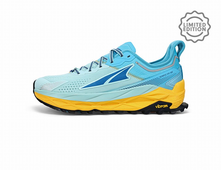 Yellow / Blue Altra Olympus 5 Chamonix Men's Trail Running Shoes | 2518-NMATS