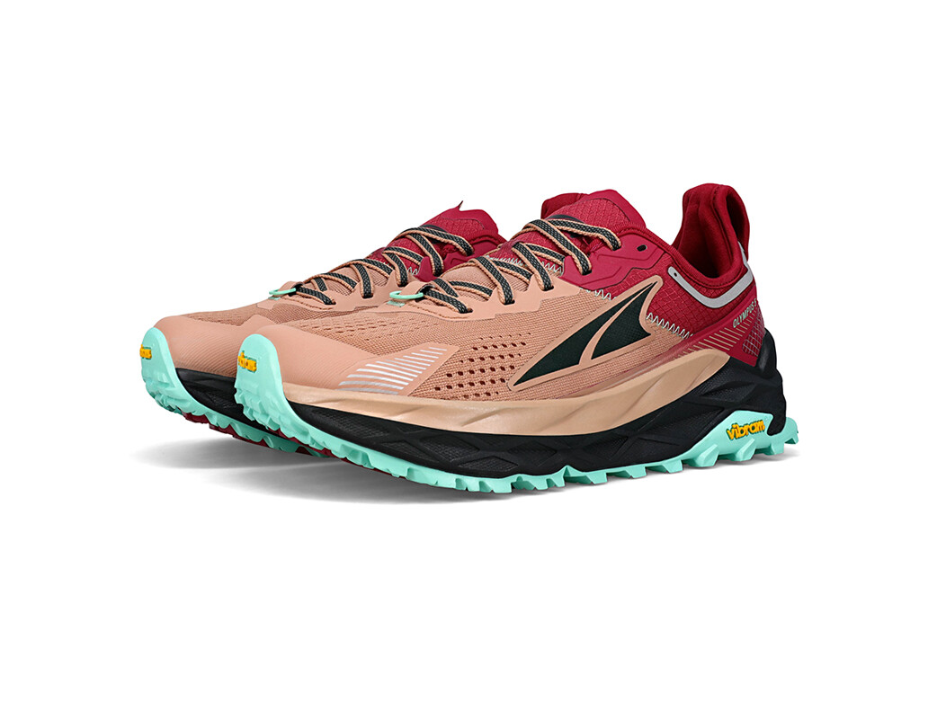 Brown / Red / Black Altra Olympus 5 Women's Trail Running Shoes | 0657-FCNVY