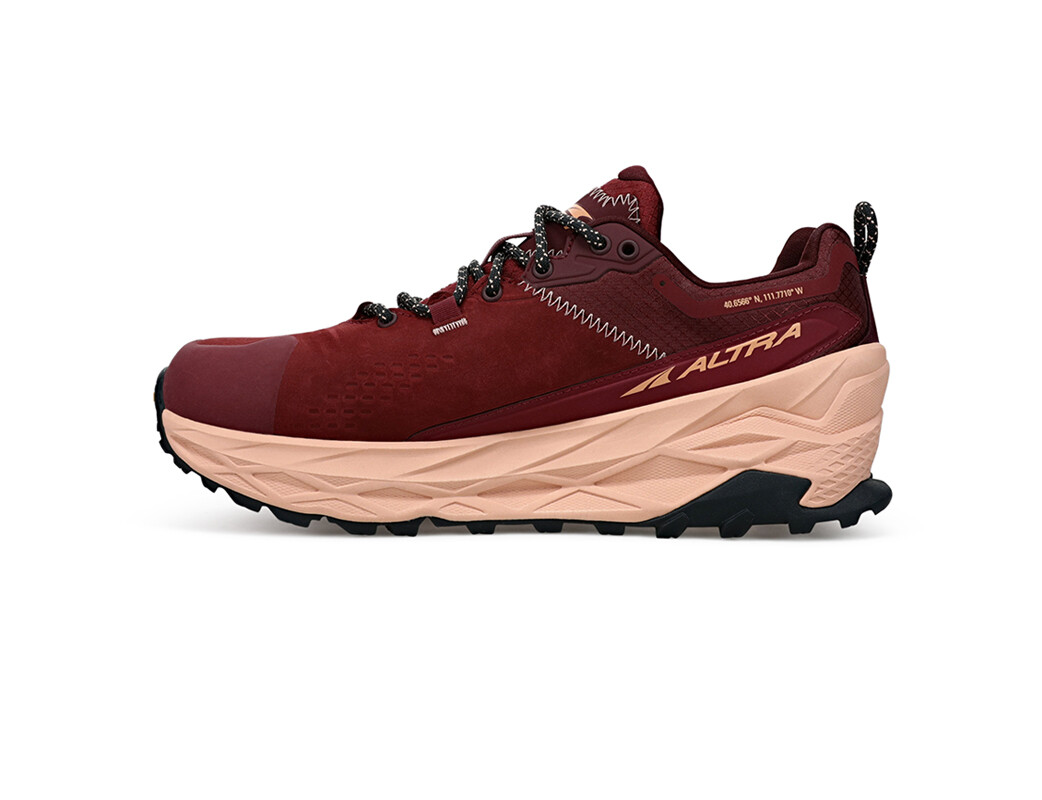 Burgundy Altra Olympus Low GTX Women's Hiking Shoes | 7208-LCNIU