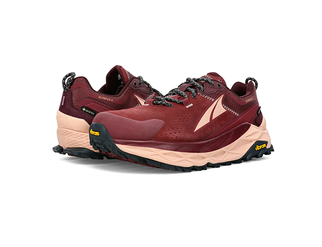 Burgundy Altra Olympus Low GTX Women's Hiking Shoes | 7208-LCNIU