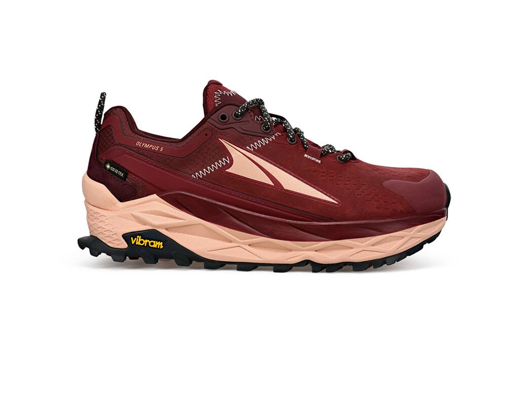 Burgundy Altra Olympus Low GTX Women\'s Hiking Shoes | 7208-LCNIU