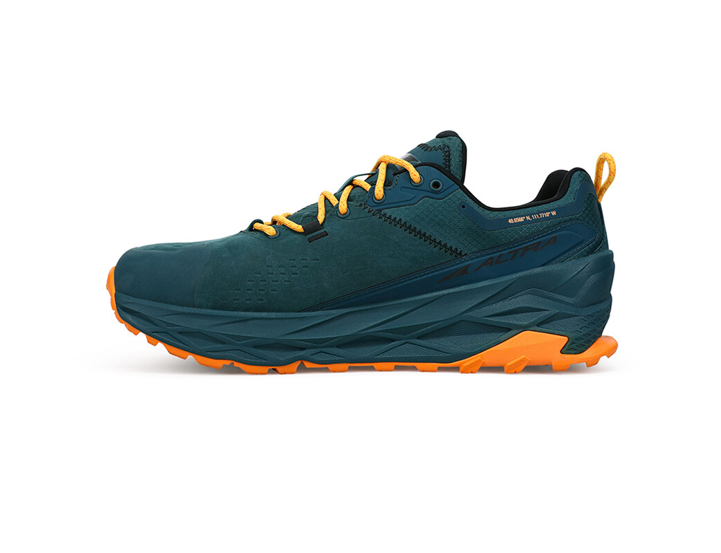 Deep Turquoise / Orange Altra Olympus 5 Low GTX Men's Hiking Shoes | 1394-RJKXU