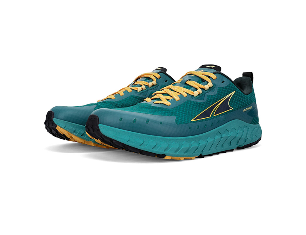 Deep Turquoise / Yellow Altra Outroad Men's Trail Running Shoes | 6135-WOMQF