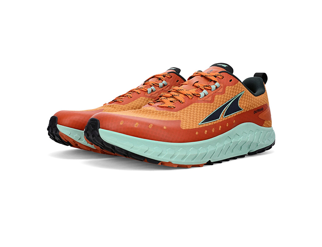 Green / Orange Altra Outroad Men's Trail Running Shoes | 0658-HJZML