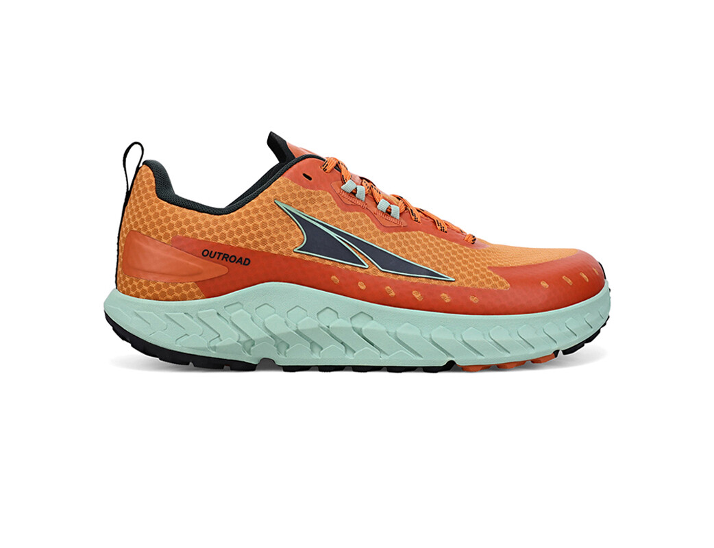 Green / Orange Altra Outroad Men\'s Trail Running Shoes | 0658-HJZML