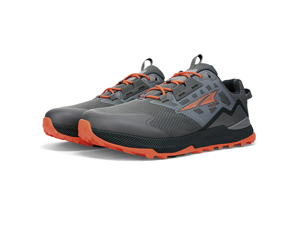 Grey / Orange Altra Lone Peak Low All-Wthr 2 Men's Trail Running Shoes | 7106-ZFHYC