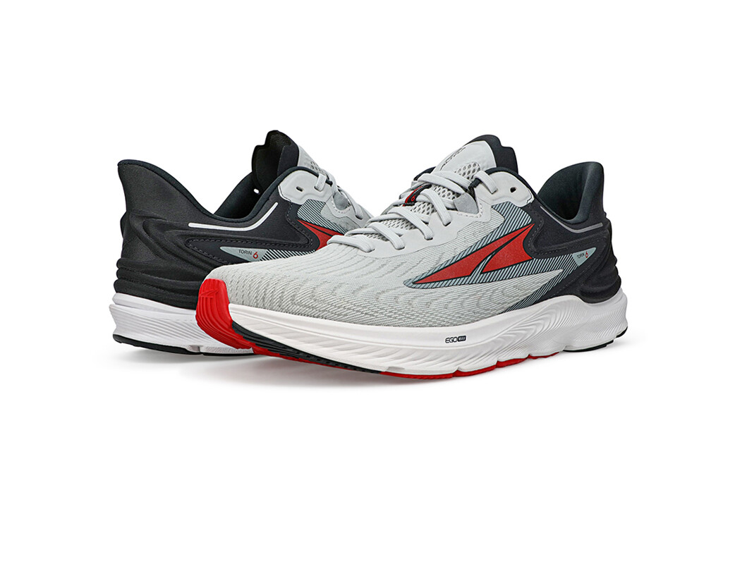 Grey / Red / Black Altra Torin 6 Wide Men's Road Running Shoes | 1528-ICFRG