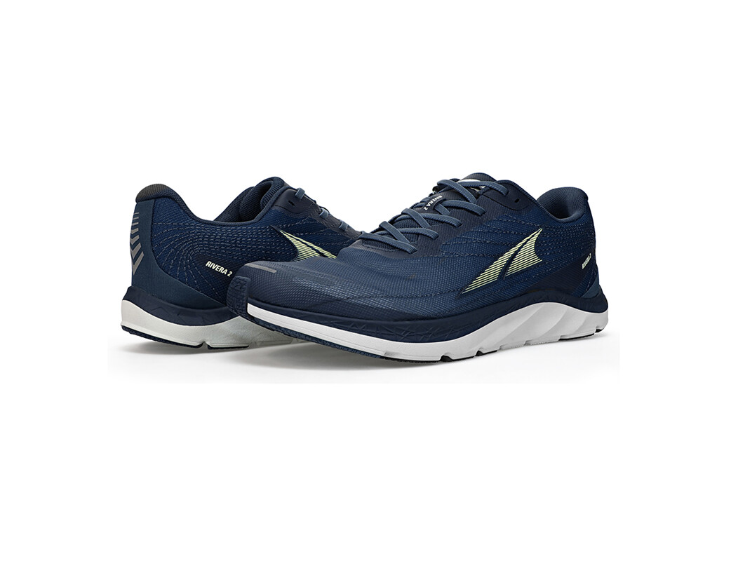 Navy / White Altra Rivera 2 Men's Road Running Shoes | 2743-YRWNF