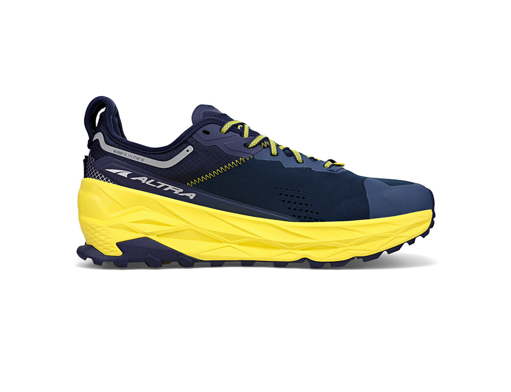 Navy / Yellow Altra Olympus 5 Men's Trail Running Shoes | 3897-HXCAU