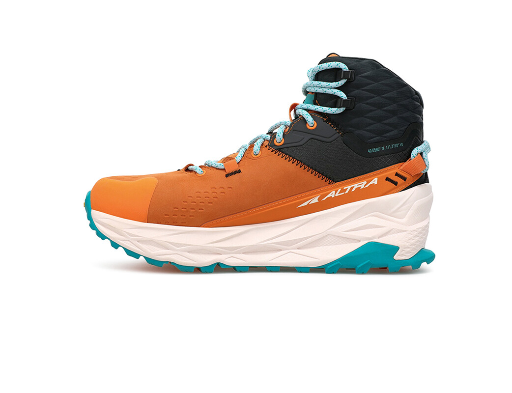 Orange / Black / White / Blue Altra Olympus 5 Mid GTX Women's Hiking Shoes | 7369-YRFAO