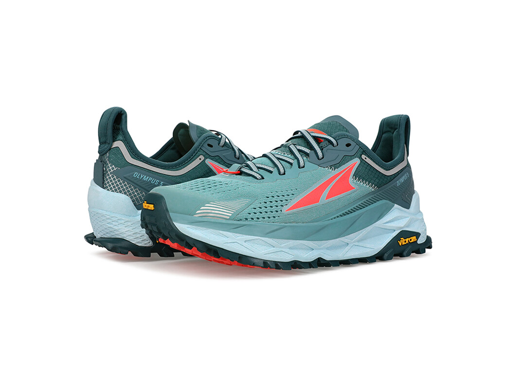 Turquoise / Orange Altra Olympus 5 Women's Trail Running Shoes | 0728-NEZLJ