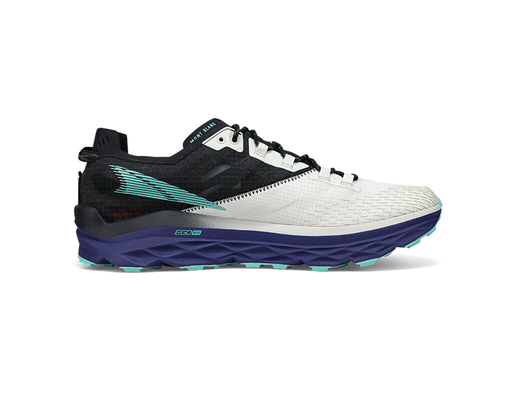 White / Black / Green / Blue Altra Mont Blanc Men's Trail Running Shoes | 6507-XOTQD