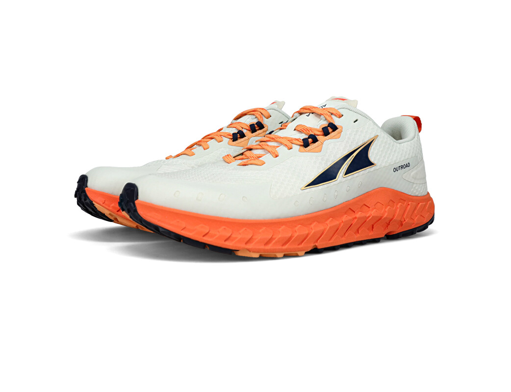 White / Orange / Black Altra Outroad Men's Trail Running Shoes | 2860-OVIWA